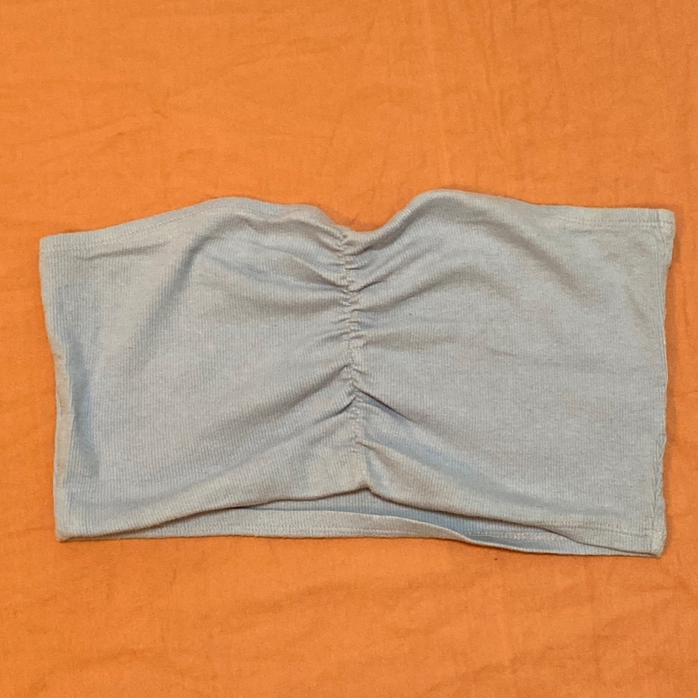 Pacsun Basics Blue Ruched Tube Top